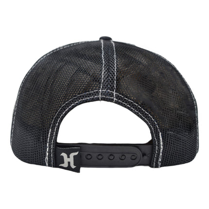 Hoosier Bumpstomp Purple & White Snapback Trucker Style Baseball Hat with Breathable Black Mesh Back & Adjustable Plastic Snapback Closure with Hoosier Keychain