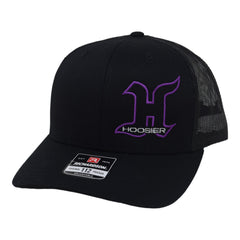 Hoosier Hotlap Black Snapback Trucker Baseball Hat w/ Breathable Mesh Back with Hoosier Keychain