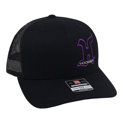 Hoosier Hotlap Black Snapback Trucker Baseball Hat w/ Breathable Mesh Back with Hoosier Keychain