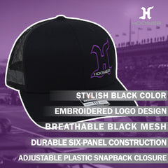 Hoosier Hotlap Jr Black Snapback Trucker Baseball Hat w/ Breathable Mesh Back with Hoosier Keychain