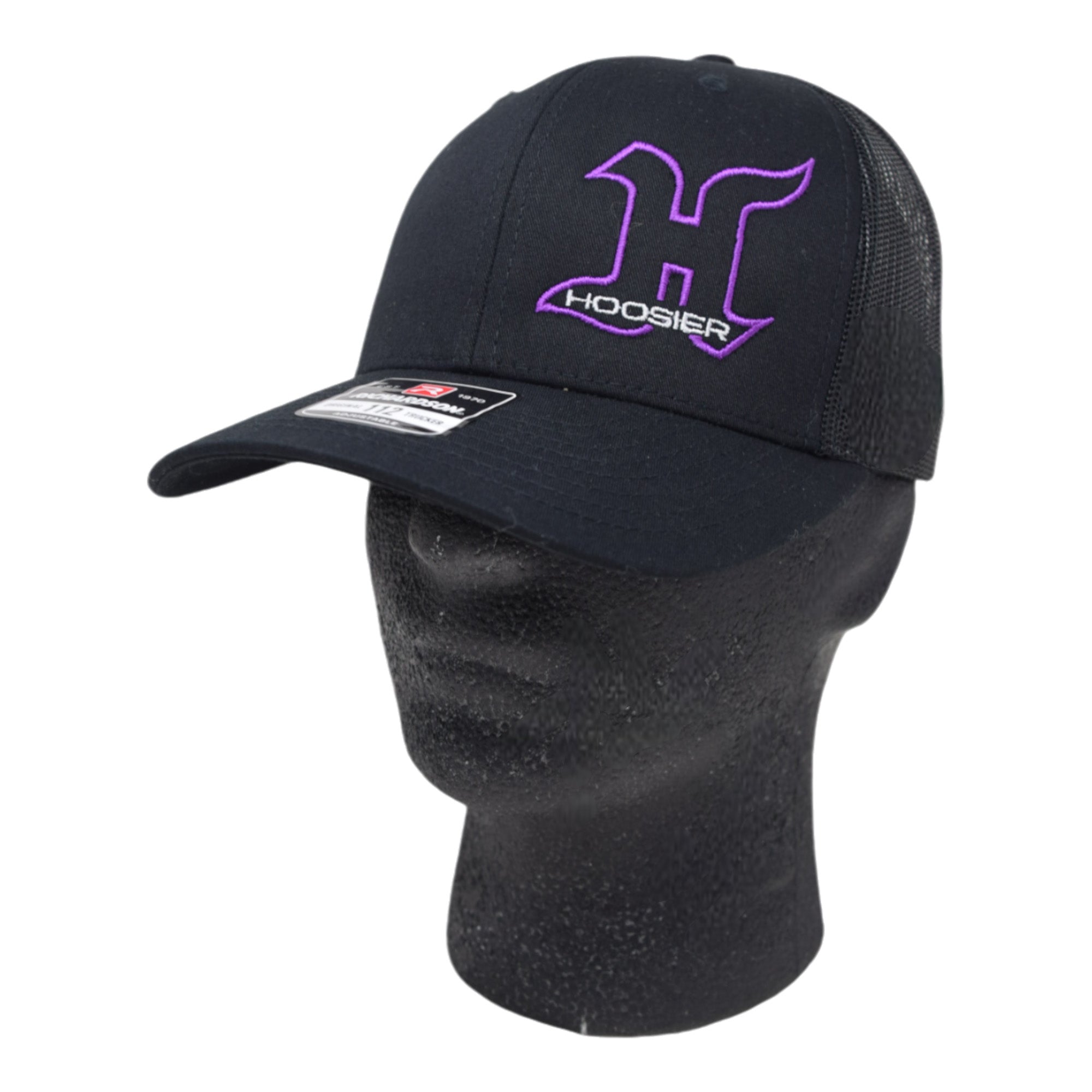 Hoosier Hotlap Jr Black Snapback Trucker Baseball Hat w/ Breathable Mesh Back with Hoosier Keychain