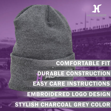 Hoosier Upshift Charcoal Gray Beanie Stocking Cap Hat w/ Hoosier Brand Logo with Hoosier Keychain