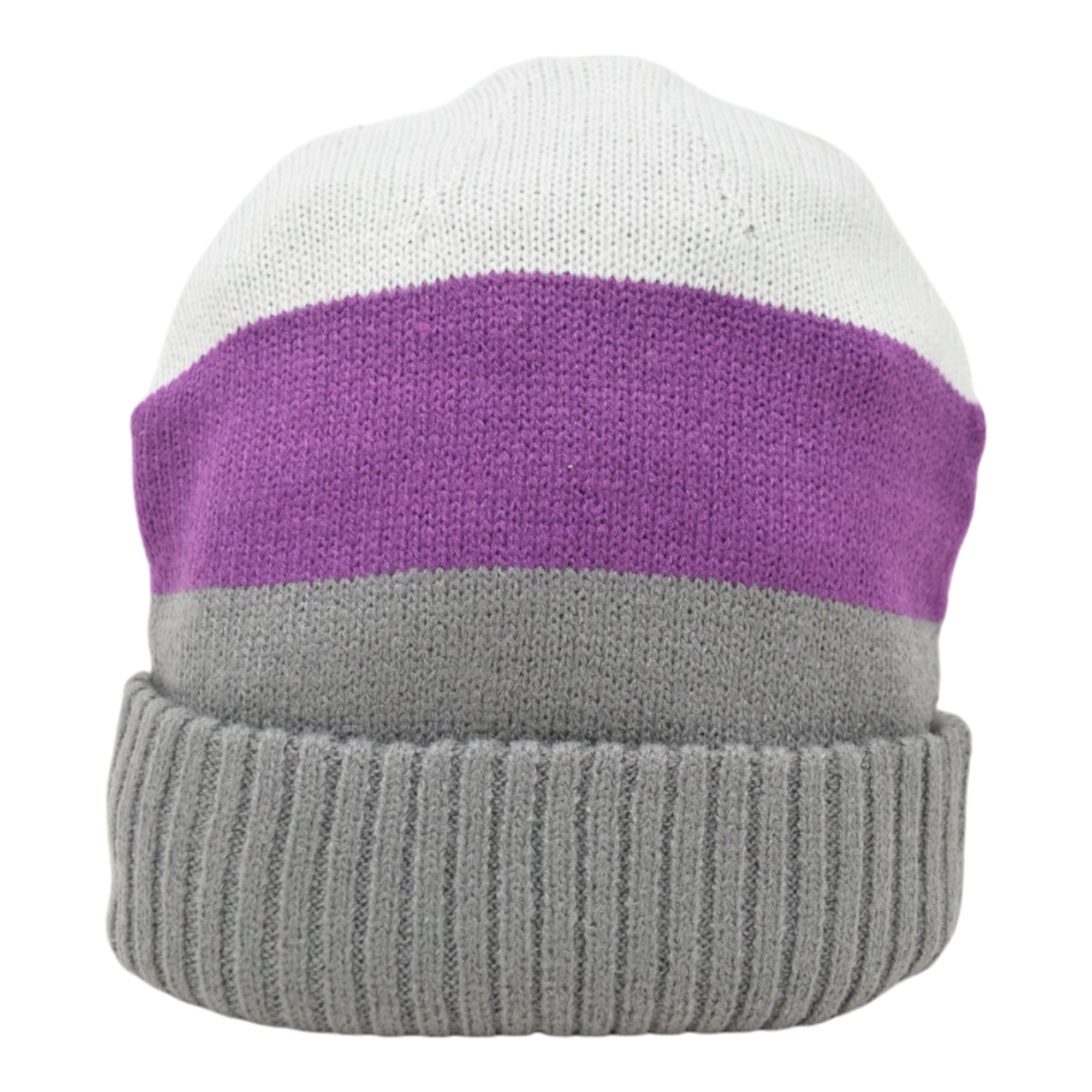 Hoosier Rookie Beanie Stocking Cap Hat with Ivory, Purple, and Gray with Hoosier Keychain