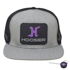 Hoosier Splitter Gray Snapback Trucker Baseball Hat w/ Breathable Black Mesh Back with Hoosier Keychain