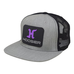 Hoosier Splitter Gray Snapback Trucker Baseball Hat w/ Breathable Black Mesh Back with Hoosier Keychain