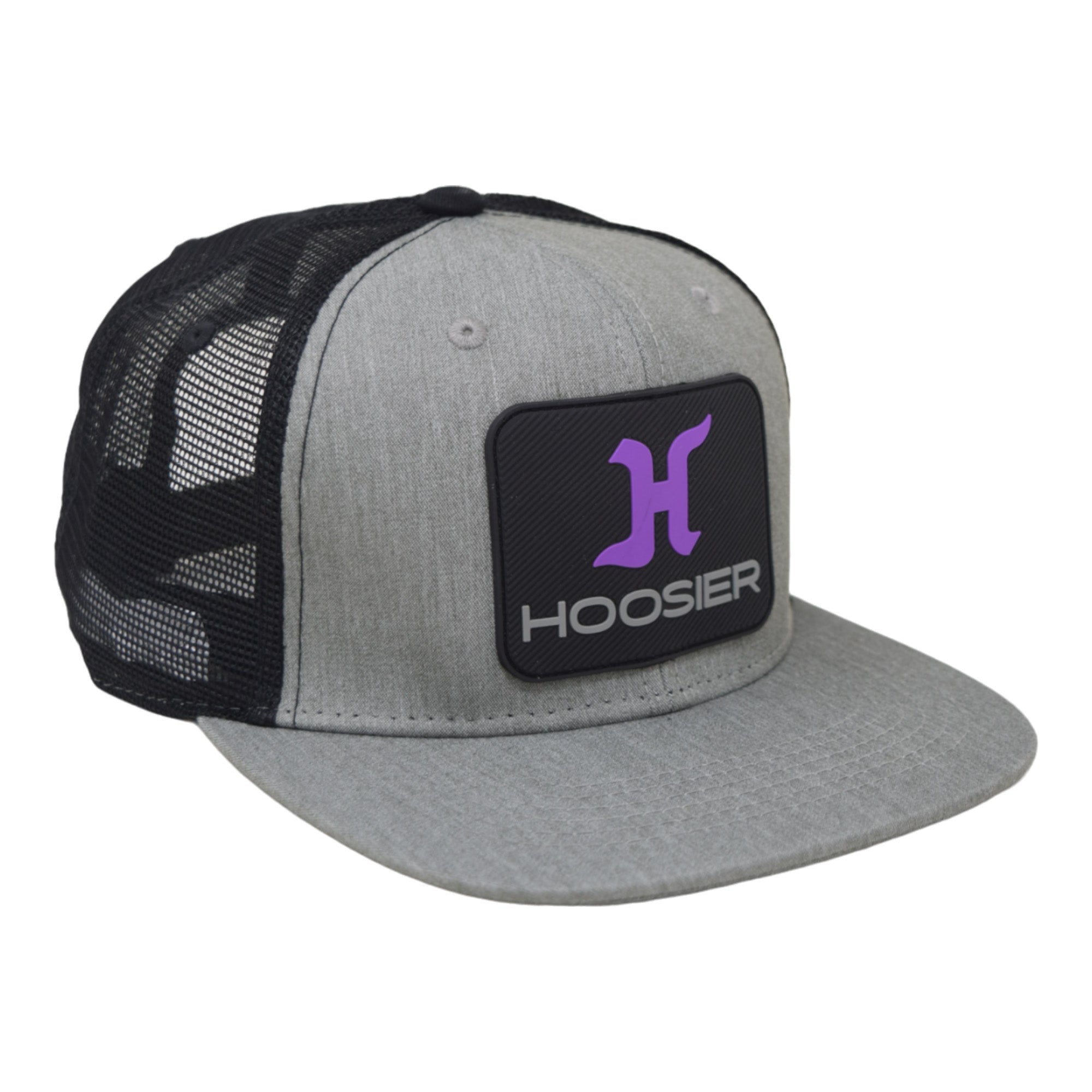 Hoosier Splitter Gray Snapback Trucker Baseball Hat w/ Breathable Black Mesh Back with Hoosier Keychain