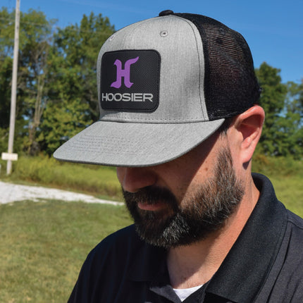 Hoosier Splitter Gray Snapback Trucker Baseball Hat w/ Breathable Black Mesh Back with Hoosier Keychain