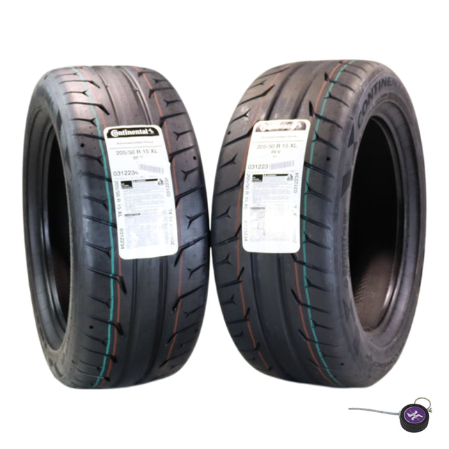 Conti by Hoosier Racing Tire 205/50R15 89V XL CONTACT FORCE - Ultra-High Track Performance Tire with Hoosier Keychain (2 Pack)