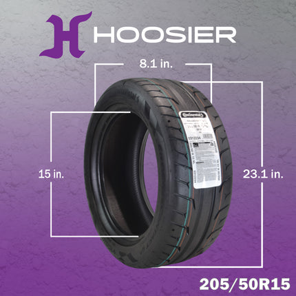 Conti by Hoosier Racing Tire 205/50R15 89V XL CONTACT FORCE - Ultra-High Track Performance Tire with Hoosier Keychain (4 Pack)