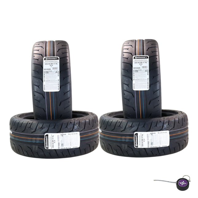 Conti by Hoosier Racing Tire 225/40R17 90W XL CONTACT FORCE - Ultra-High Track Performance Tire with Hoosier Keychain (4 Pack)