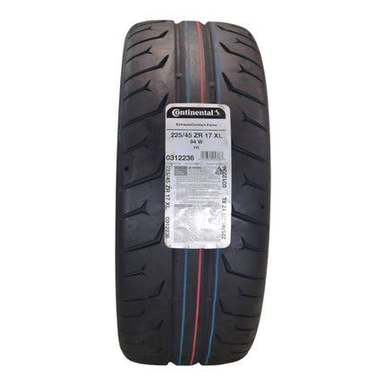 Conti by Hoosier Racing Tire 225/45R17 94W XL CONTACT FORCE - Ultra-High Track Performance Tire with Hoosier Keychain (4 Pack)