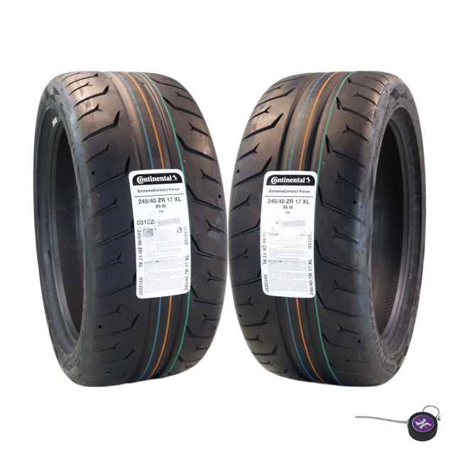 Conti by Hoosier Racing Tire 245/40R17 95W XL CONTACT FORCE - Ultra-High Track Performance Tire with Hoosier Keychain (2 Pack)