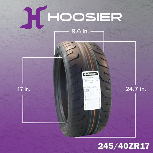 Conti by Hoosier Racing Tire 245/40R17 95W XL CONTACT FORCE - Ultra-High Track Performance Tire with Hoosier Keychain (2 Pack)