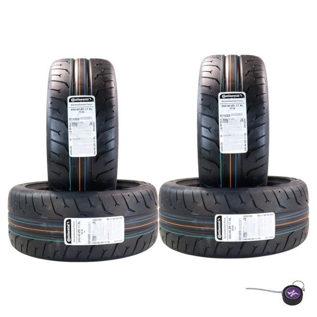 Conti by Hoosier Racing Tire 255/40R17 98W XL CONTACT FORCE - Ultra-High Track Performance Tire with Hoosier Keychain (4 Pack)