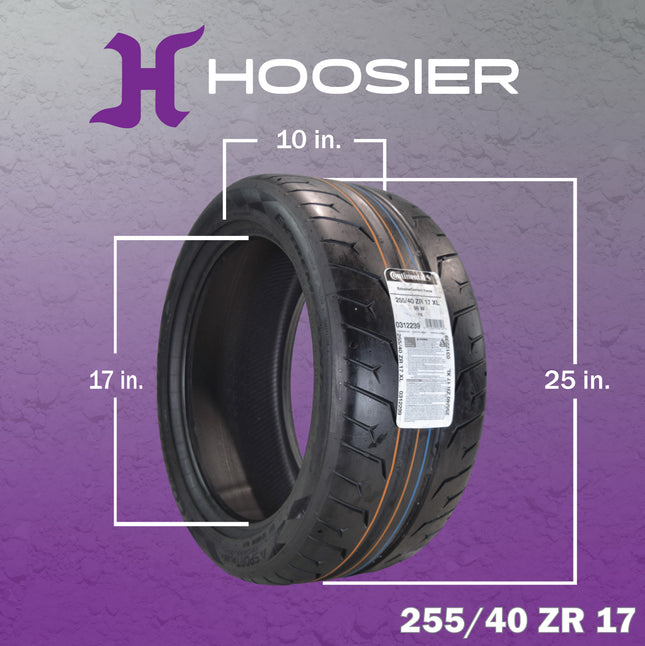 Conti by Hoosier Racing Tire 255/40R17 98W XL CONTACT FORCE - Ultra-High Track Performance Tire with Hoosier Keychain (4 Pack)