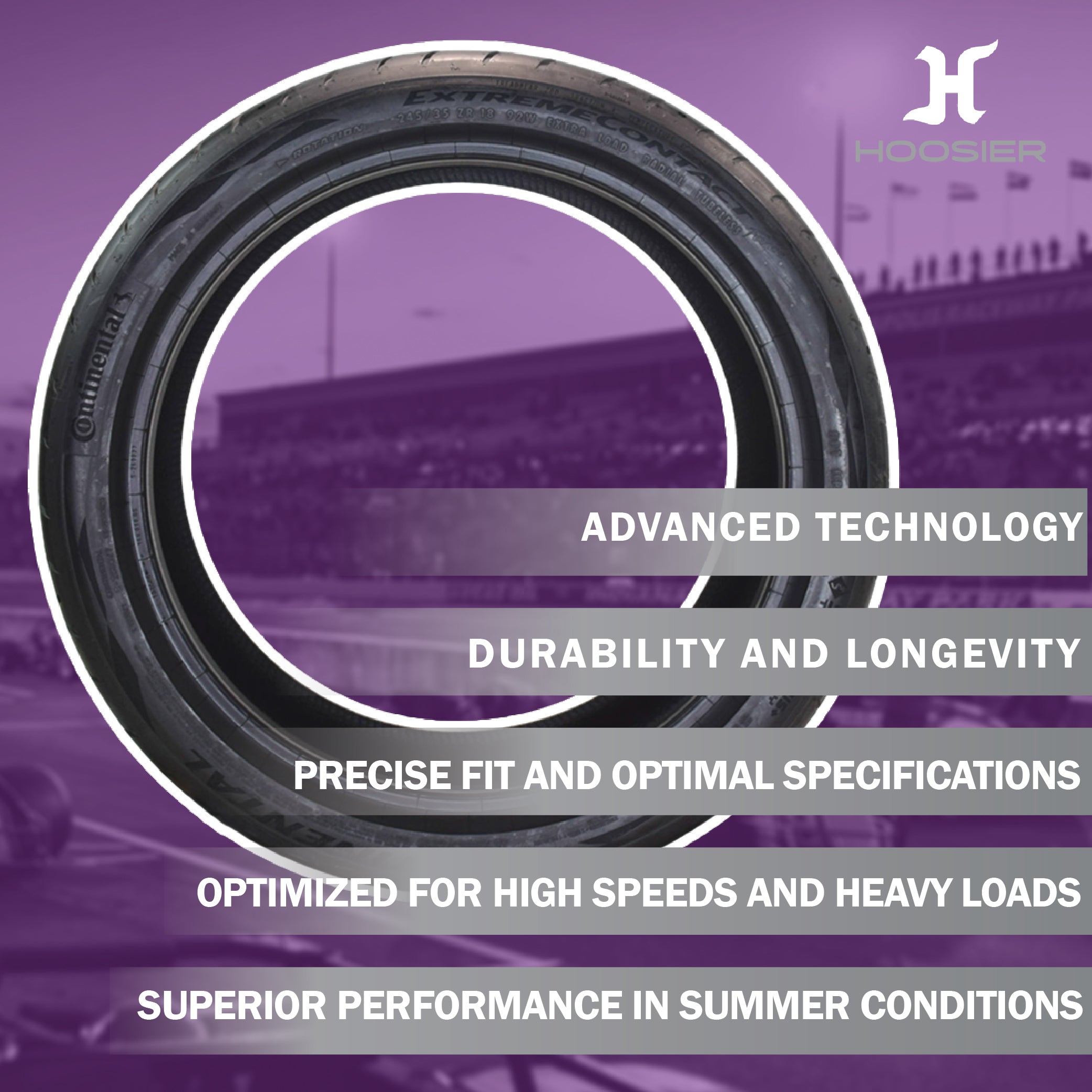 Conti by Hoosier Racing Tire 245/35R18 92W XL CONTACT FORCE - Ultra-High Track Performance Tire with Hoosier Keychain