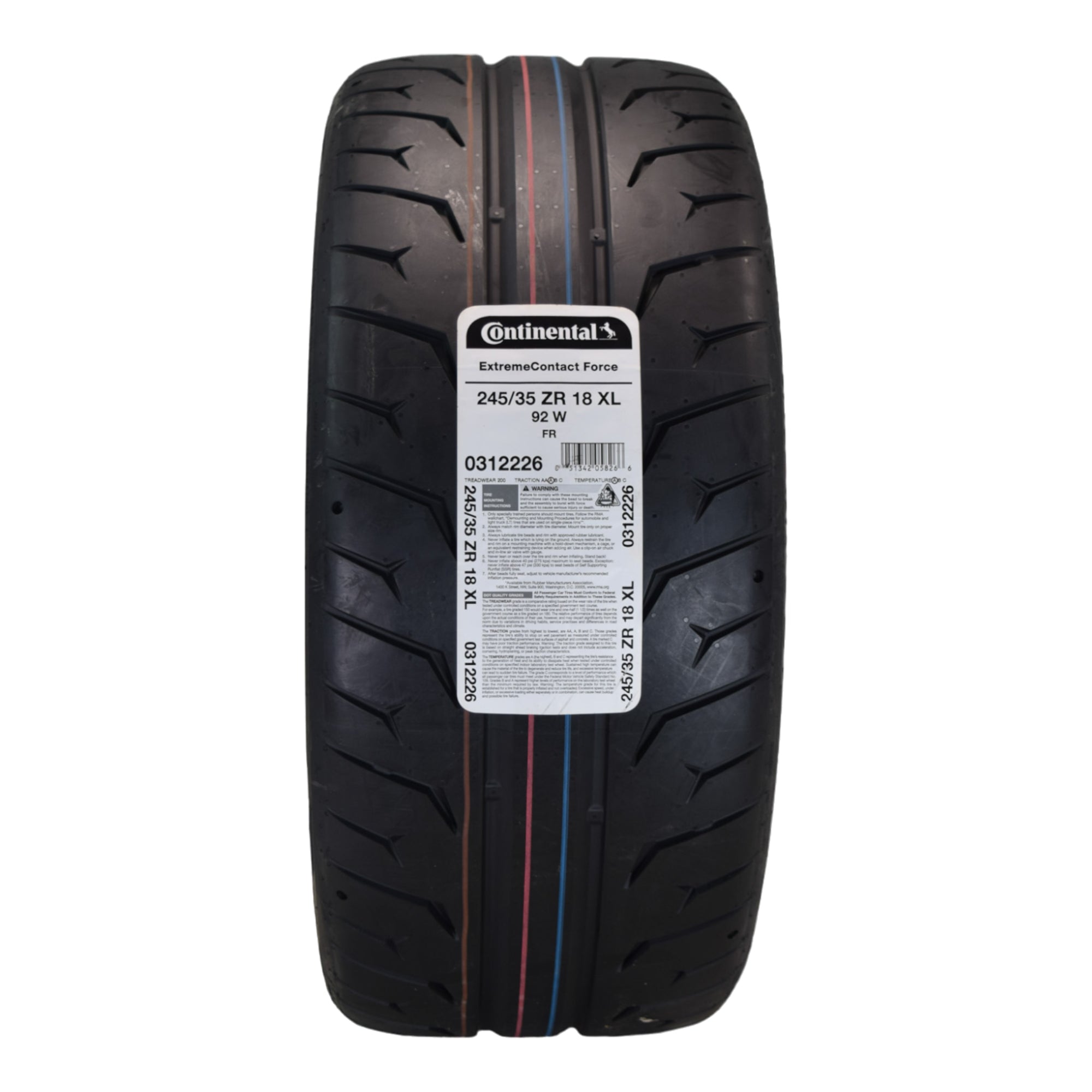 Conti by Hoosier Racing Tire 245/35R18 92W XL CONTACT FORCE - Ultra-High Track Performance Tire with Hoosier Keychain