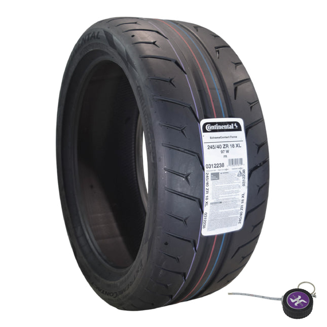 Conti by Hoosier Racing Tire 245/40R18 97W XL CONTACT FORCE - Ultra-High Track Performance Tire with Hoosier Keychain