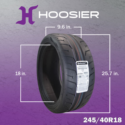Conti by Hoosier Racing Tire 245/40R18 97W XL CONTACT FORCE - Ultra-High Track Performance Tire with Hoosier Keychain