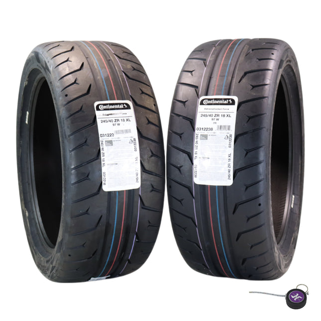 Conti by Hoosier Racing Tire 245/40R18 97W XL CONTACT FORCE - Ultra-High Track Performance Tire with Hoosier Keychain (2 Pack)