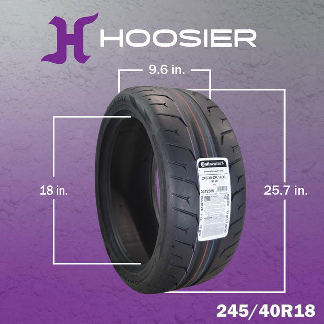Conti by Hoosier Racing Tire 245/40R18 97W XL CONTACT FORCE - Ultra-High Track Performance Tire with Hoosier Keychain (2 Pack)