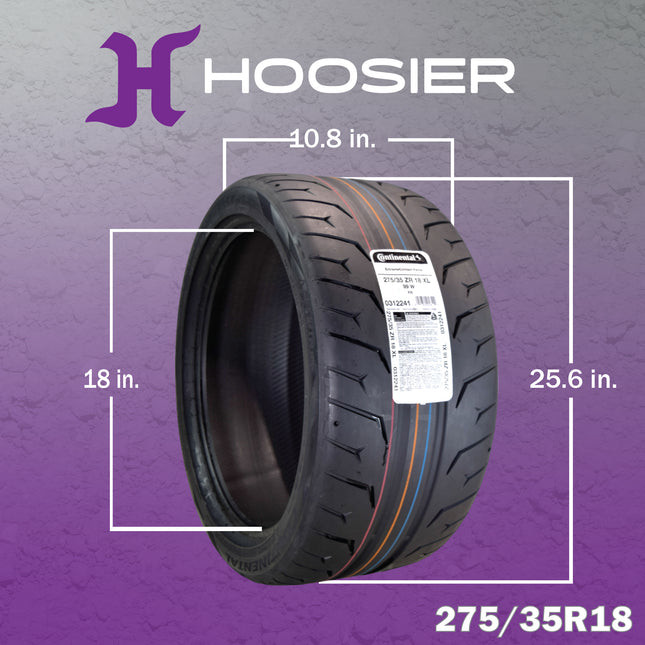 Conti by Hoosier Racing Tire 275/35R18 99W XL CONTACT FORCE - Ultra-High Track Performance Tire with Hoosier Keychain (4 Pack)