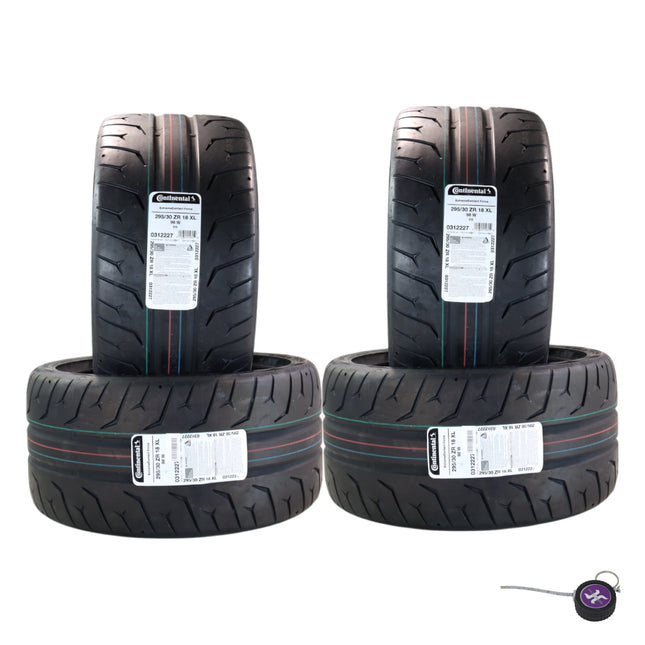 Conti by Hoosier Racing Tire 295/30R18 98W XL CONTACT FORCE - Ultra-High Track Performance Tire with Hoosier Keychain (4 Pack)
