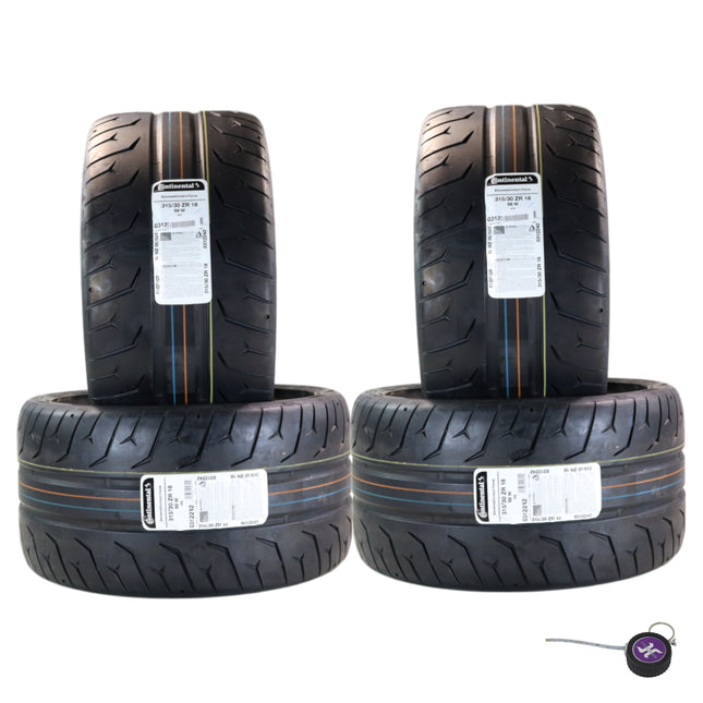 Conti by Hoosier Racing Tire 315/30R18 98W SL CONTACT FORCE - Ultra-High Track Performance Tire with Hoosier Keychain (4 Pack)