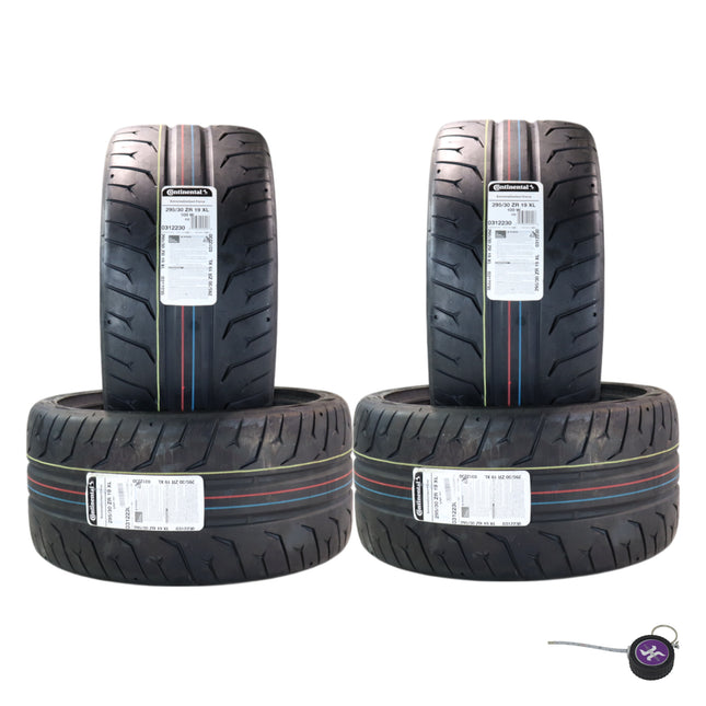 Conti by Hoosier Racing Tire 295/30R19 100W XL CONTACT FORCE - Ultra-High Track Performance Tire with Hoosier Keychain (4 Pack)