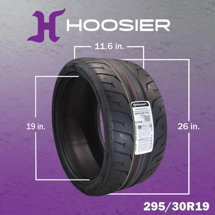 Conti by Hoosier Racing Tire 295/30R19 100W XL CONTACT FORCE - Ultra-High Track Performance Tire with Hoosier Keychain (4 Pack)