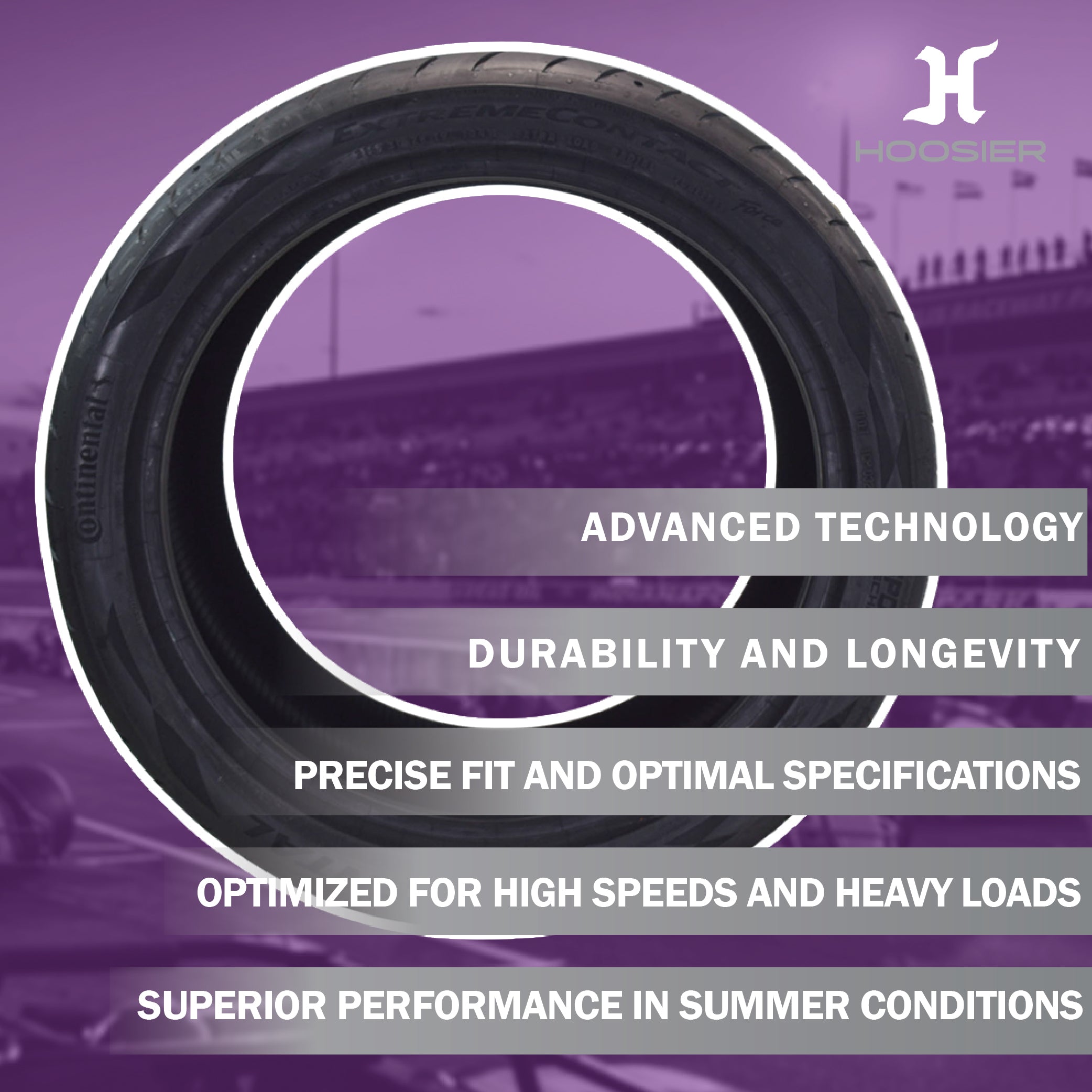 Conti by Hoosier Racing Tire 315/30R19 104W XL CONTACT FORCE - Ultra-High Track Performance Tire with Hoosier Keychain