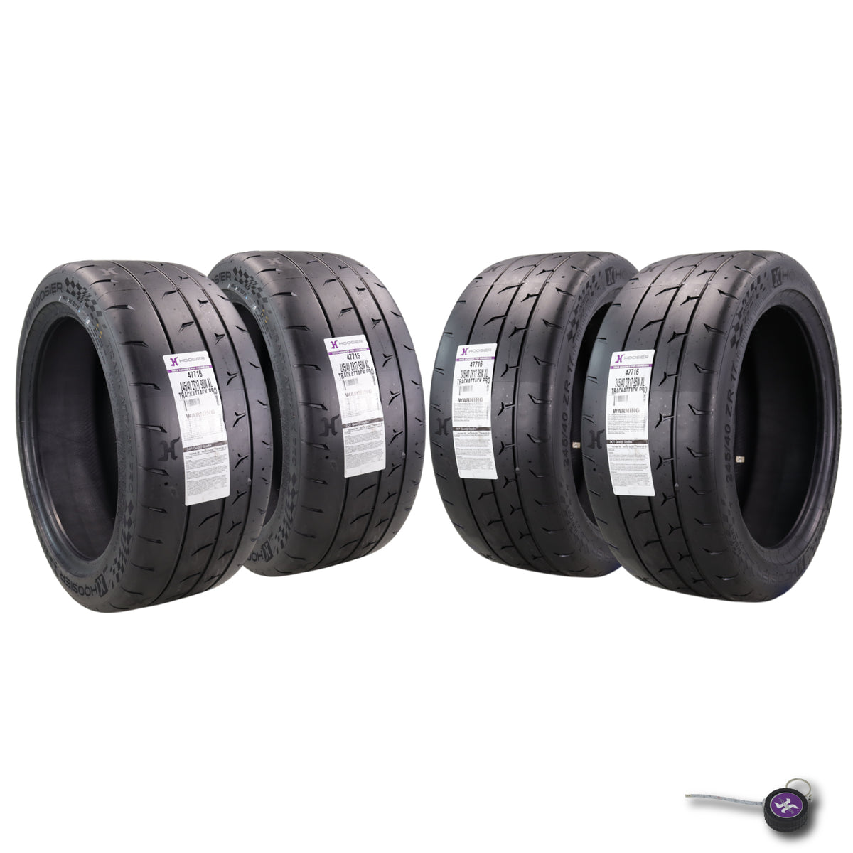 Hoosier TrackAttack Pro Racing Tire 245/40ZR17 95W XL w/ Hoosier Keychain (4pk)