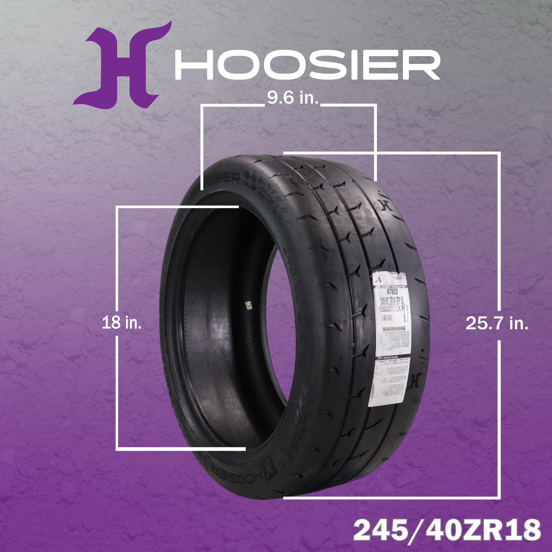 Hoosier TrackAttack Pro Racing Tire 245/40ZR18 97Y XL w/ Hoosier Keychain