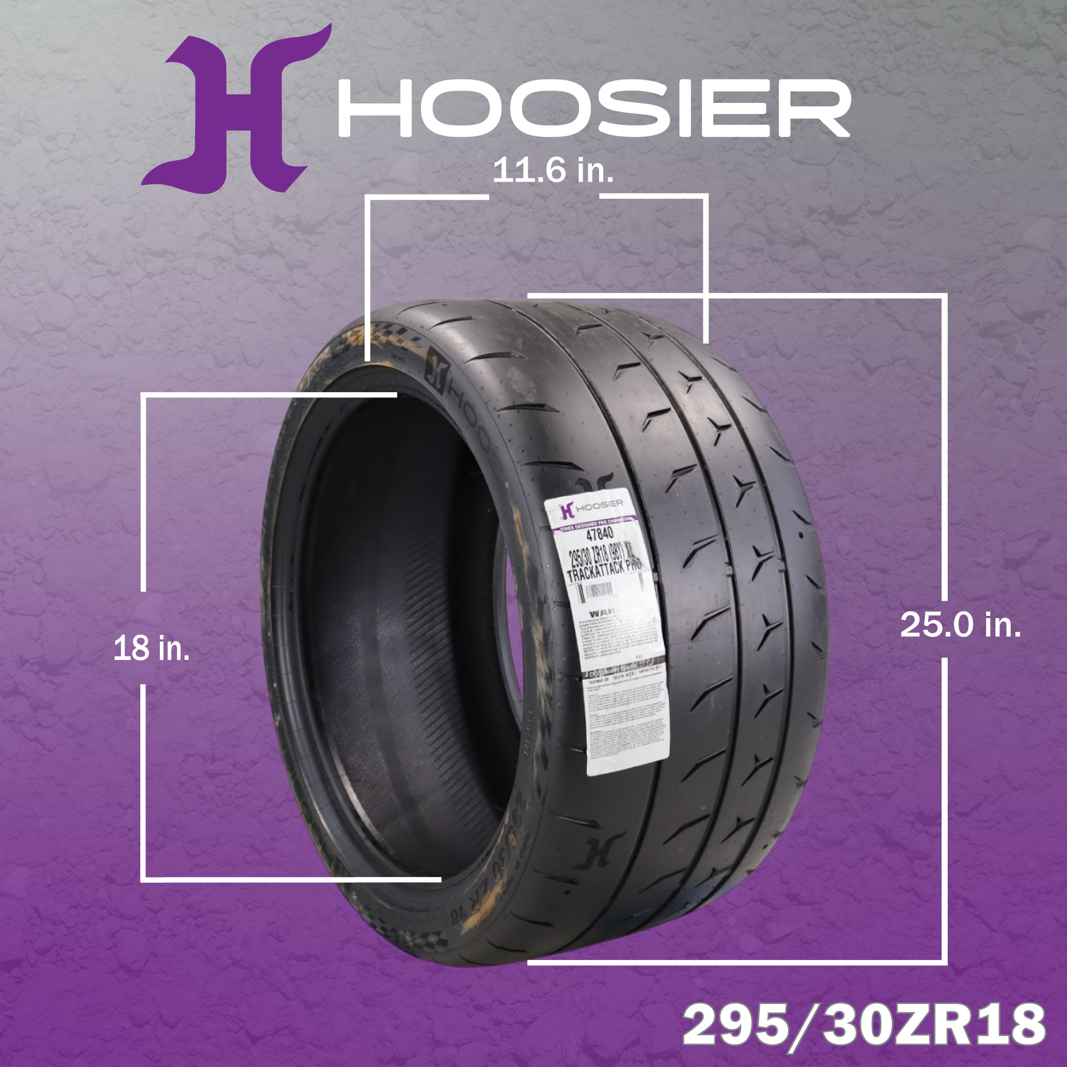 Hoosier TrackAttack Pro Racing Tire 295/30ZR18 103Y XL - High Performance Car Tire Engineered for Track and Street Racing with Hoosier Keychain Made in the USA (2 Pack)