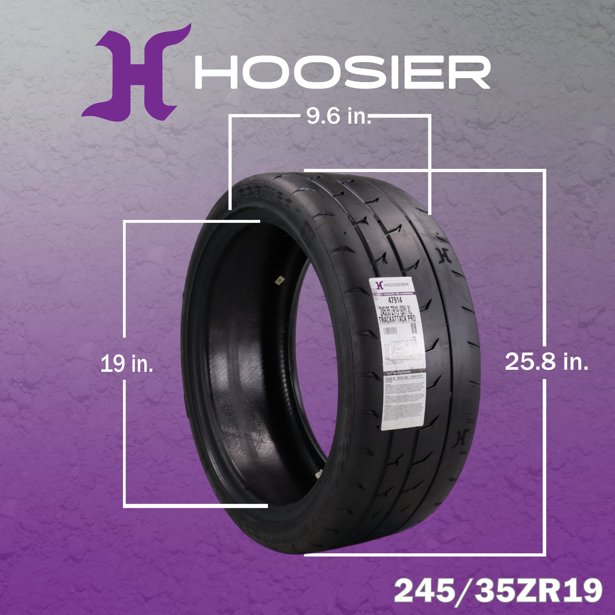 Hoosier TrackAttack Pro Racing Tire 245/35ZR19 93Y XL - High Performance Car Tire Engineered for Track and Street Racing with Hoosier Keychain (245/35/ZR19)