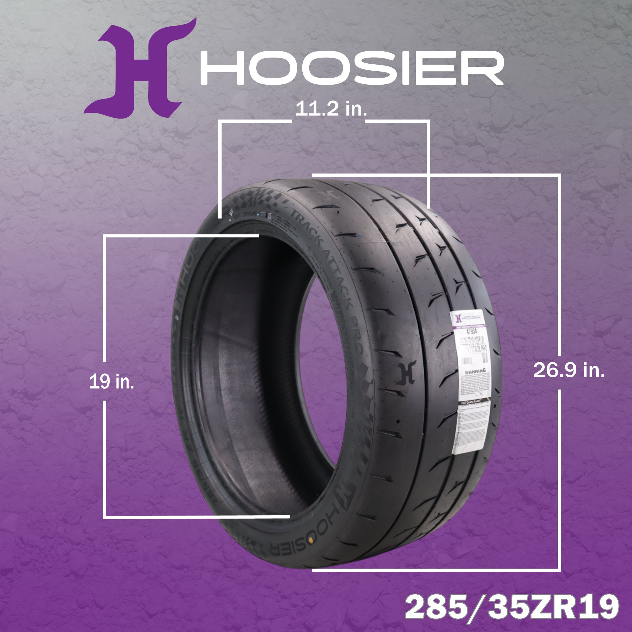 Hoosier TrackAttack Pro Racing Tire 285/35ZR19 103Y XL w/ Hoosier Keychain (4pk)