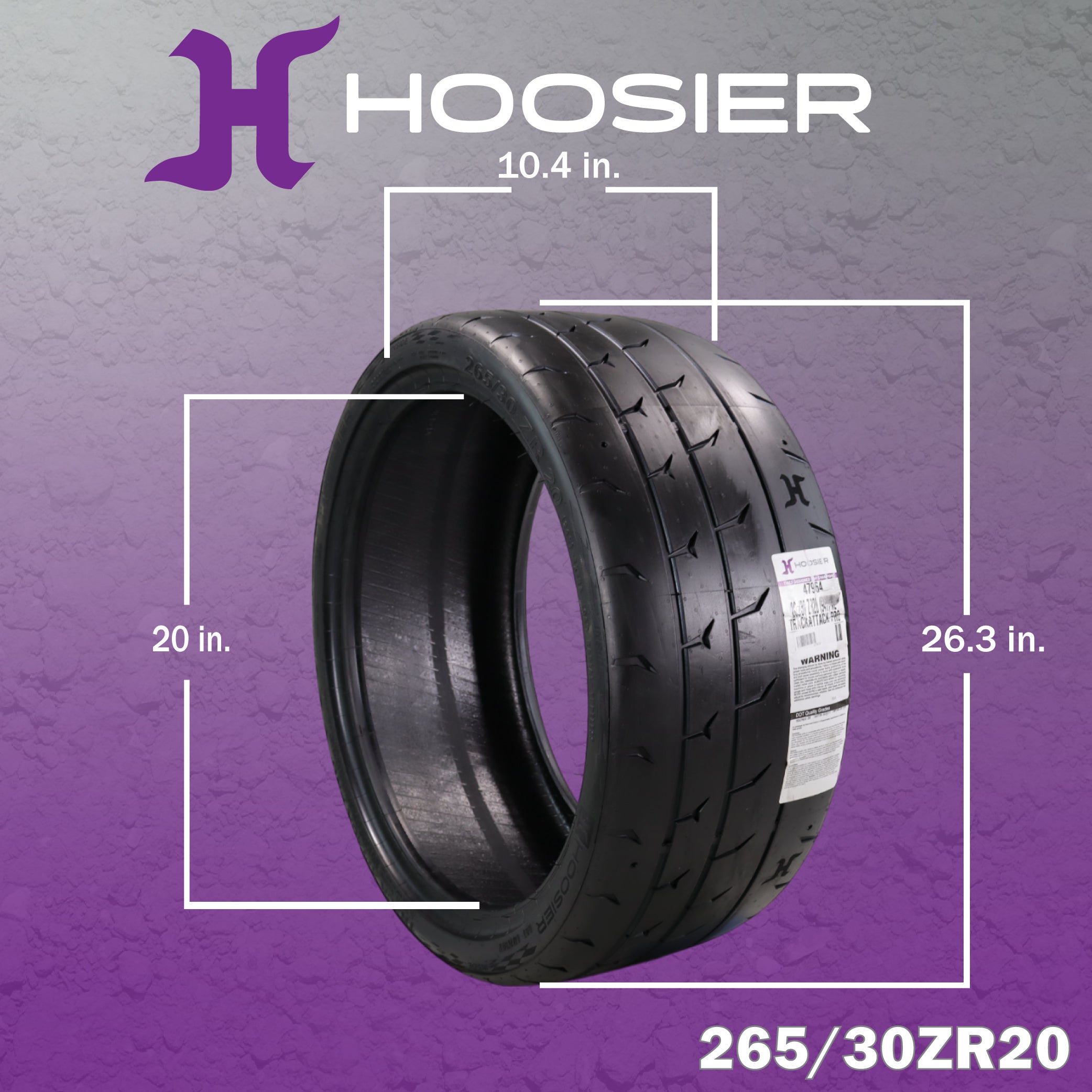 Hoosier TrackAttack Pro Racing Tire 265/30ZR20 94Y XL - High Performance Car Tire Engineered for Track and Street Racing with Hoosier Keychain Made in the USA
