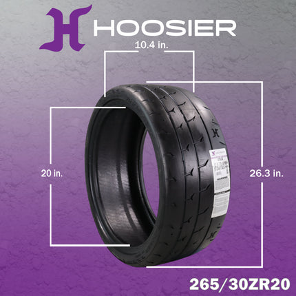Hoosier TrackAttack Pro Racing Tire 265/30ZR20 94Y XL - High Performance Car Tire Engineered for Track and Street Racing with Hoosier Keychain Made in the USA (4 Pack)