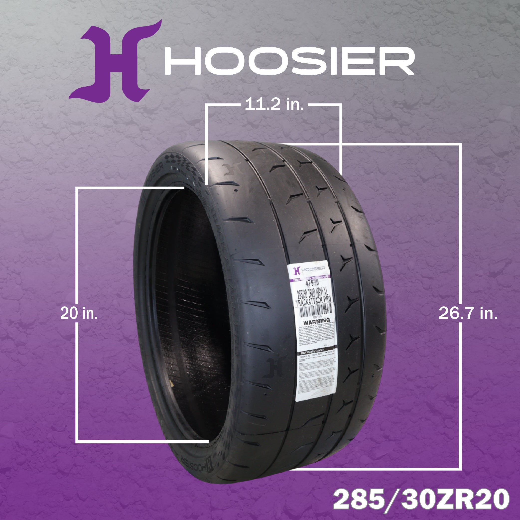 Hoosier TrackAttack Pro Racing Tire 285/30ZR20 99Y XL w/ Hoosier Keychain