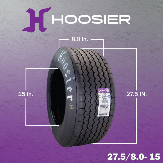Hoosier UTV Tire 27.5/8.0-15 P1000 - 49400M500 for Side by Side & Off-Road Racing with Hoosier Keychain