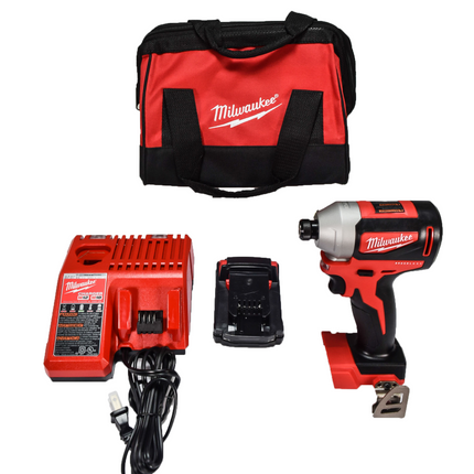 Milwaukee 2850-21P M18 Lithium Ion Brushless Cordless  1/4" Hex Impact Kit