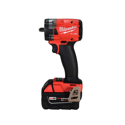 Milwauke 2854-22R M18 FUEL 18V Lithium-Ion Brushless Cordless 3/8 in. Compact Impact Wrench with Friction Ring Kit, Resistant Batteries