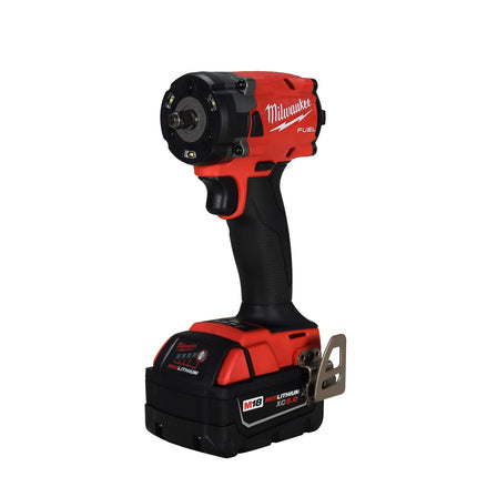 Milwauke 2854-22R M18 FUEL 18V Lithium-Ion Brushless Cordless 3/8 in. Compact Impact Wrench with Friction Ring Kit, Resistant Batteries