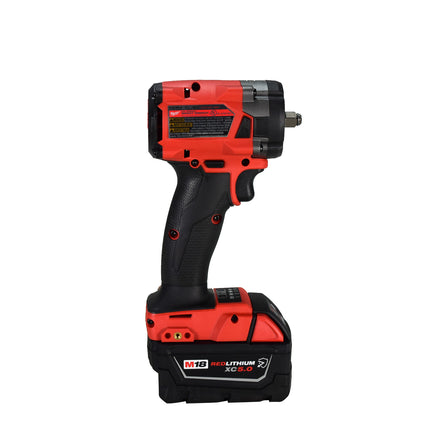 Milwauke 2854-22R M18 FUEL 18V Lithium-Ion Brushless Cordless 3/8 in. Compact Impact Wrench with Friction Ring Kit, Resistant Batteries