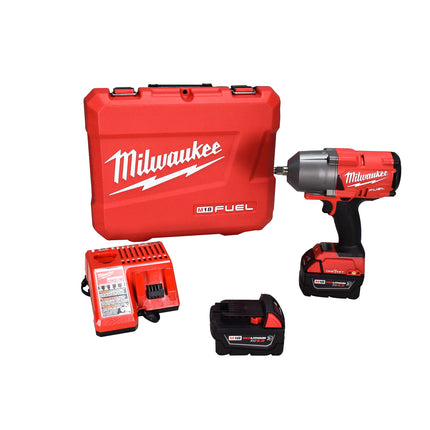 Milwaukee 2863-22R M18 FUEL ONE-KEY 18V Li-Ion Brushless Cordless 1/2 in. High-Torque Impact Wrench with Friction Ring, Resistant Batteries