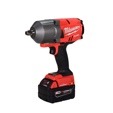 Milwaukee 2863-22R M18 FUEL ONE-KEY 18V Li-Ion Brushless Cordless 1/2 in. High-Torque Impact Wrench with Friction Ring, Resistant Batteries