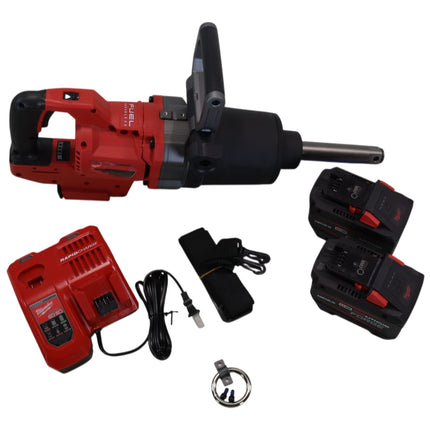 Milwaukee 2869-22HD M18 FUEL 18V Lithium-Ion Brushless Cordless 1 in. Impact Wrench Extended Reach D-Handle Kit w/Two 12.0 Ah Batteries
