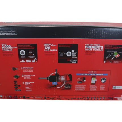 Milwaukee 2869-22HD M18 FUEL 18V Lithium-Ion Brushless Cordless 1 in. Impact Wrench Extended Reach D-Handle Kit w/Two 12.0 Ah Batteries