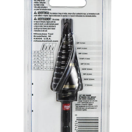 MILWAUKEE 48-89-9248 SHOCKWAVE Impact Duty Step Bit #8, 1/8" - 1"