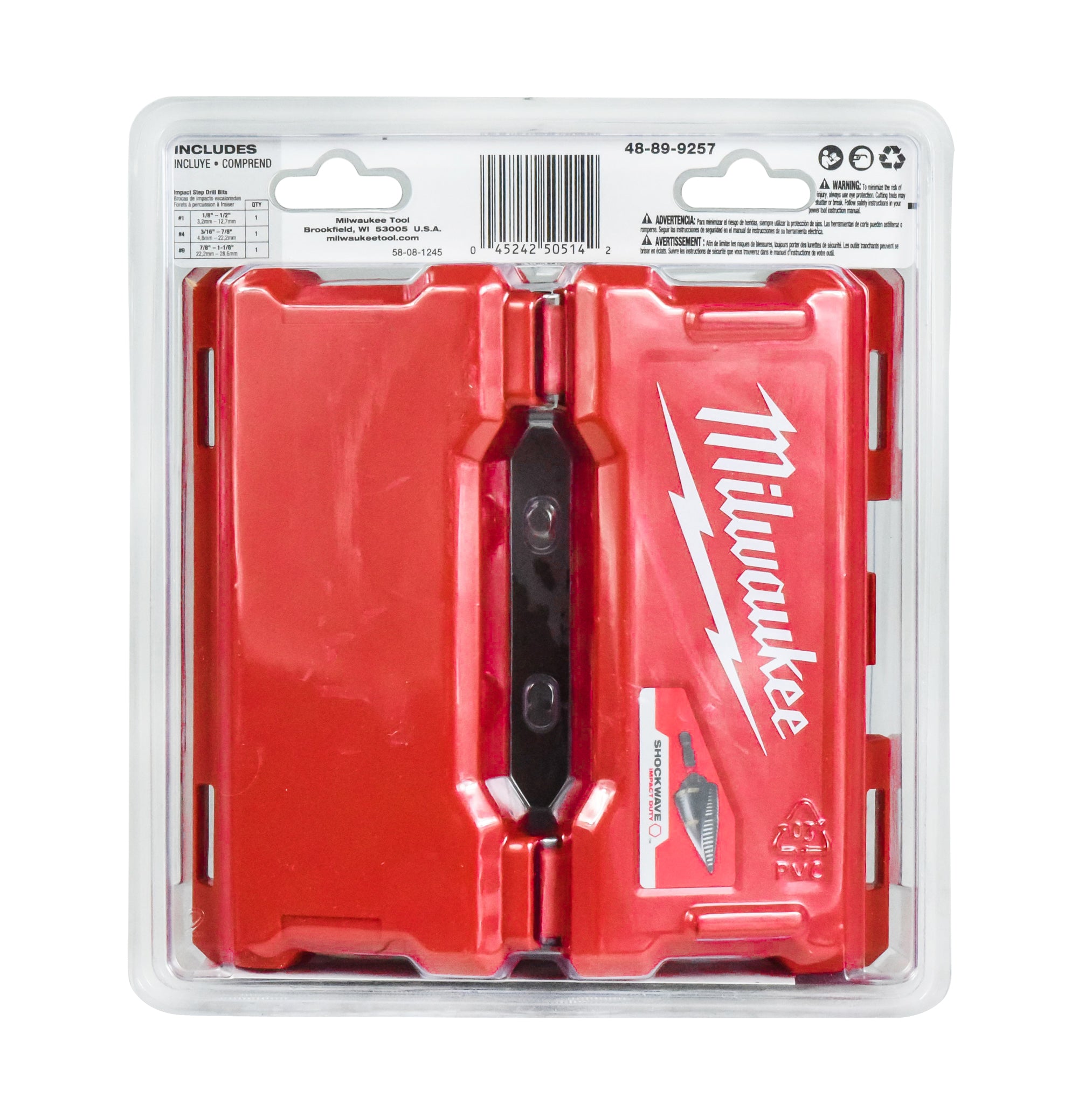 MILWAUKEE 48-89-9257 SHOCKWAVE Impact Duty Step Bit Electrician Set (#1, #4, #9)